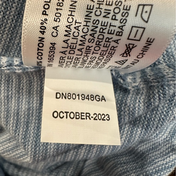 DUNNING Fairfield Short Sleeve Polo Sweater Cashmere Blue/Blue Shadow in Large - Picture 11 of 11